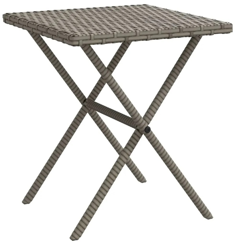 Espreguiçadeiras com mesa 2 pcs vime PE cinzento