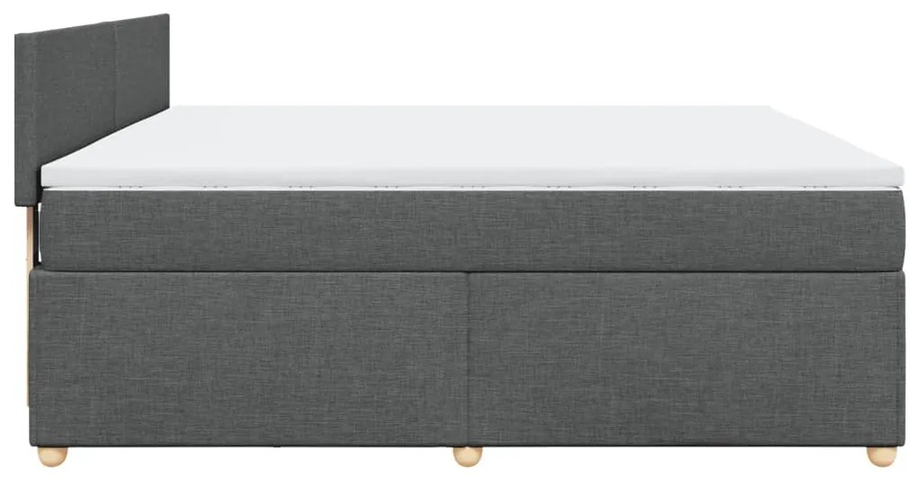 Cama com molas/colchão 180x200 cm tecido cinzento-escuro