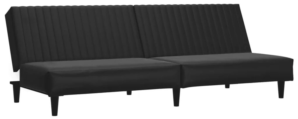 2 pcs conjunto de sofás couro artificial preto