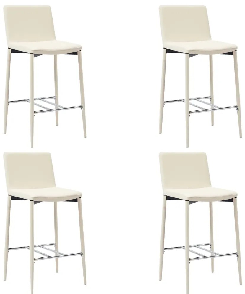 vidaXL Bancos de bar 4 pcs couro artificial creme