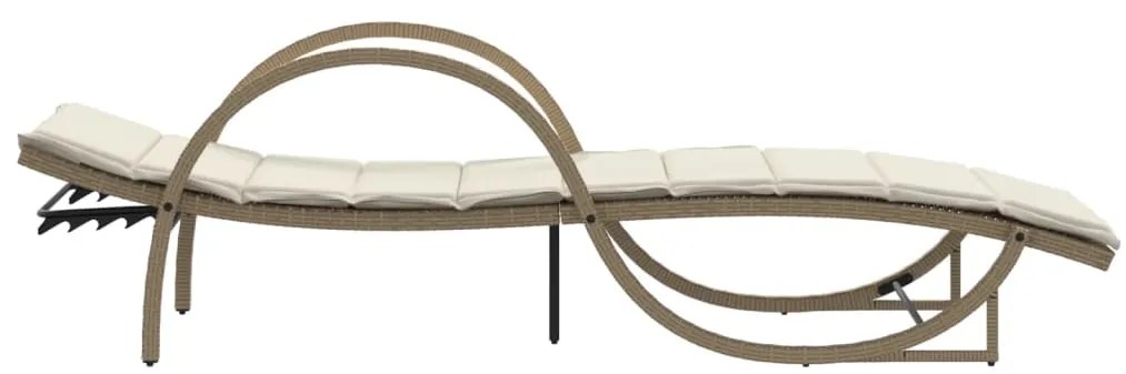 Espreguiçadeira com almofadão 60x199x42 cm vime PE bege