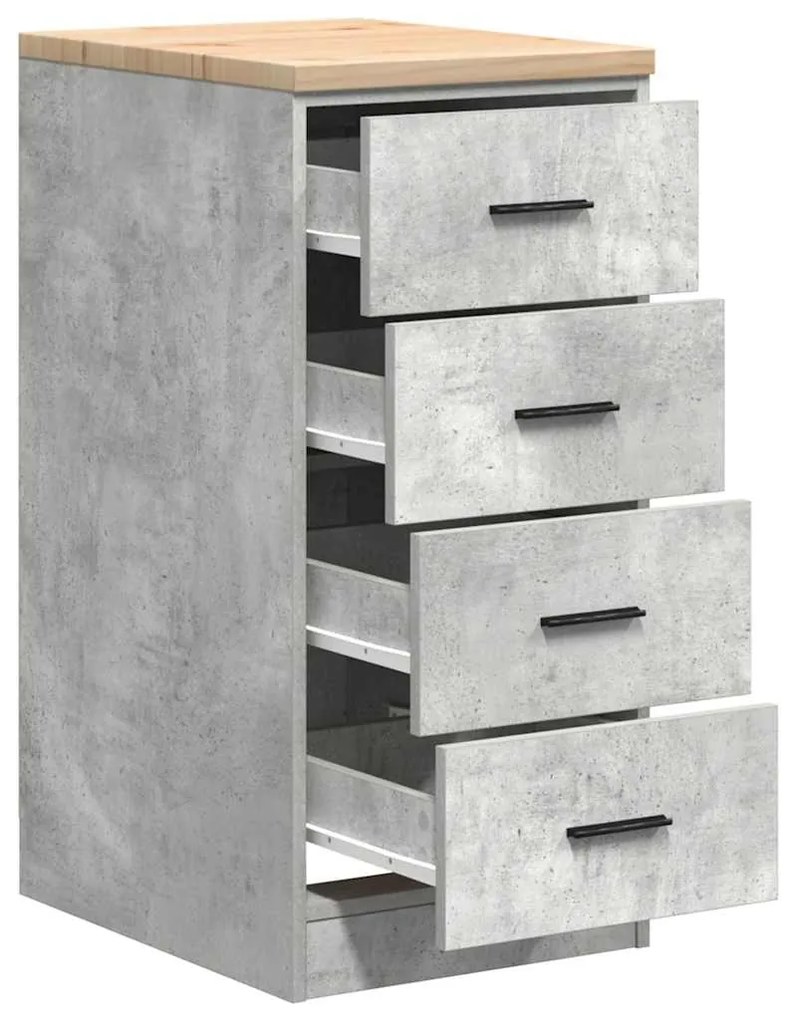 Armário de arrumação de garagem Betão Cinzento 40x51x85 cm