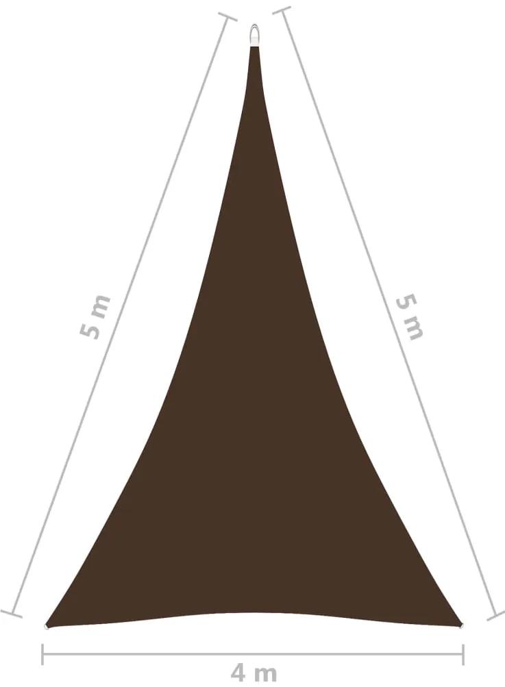 Para-sol estilo vela tecido oxford triangular 4x5x5 m castanho