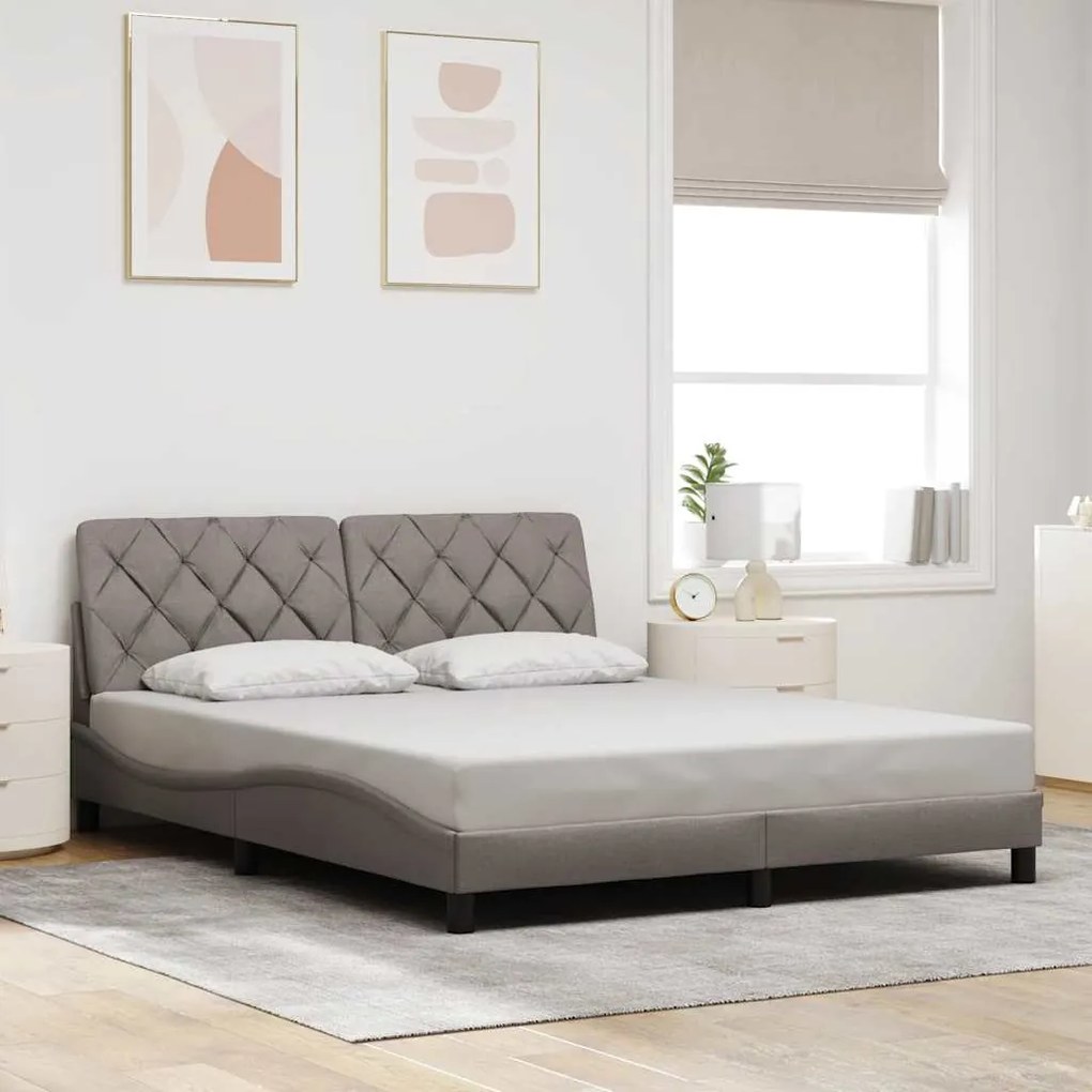 Estrutura de cama com LED sem colchão 160x200 cm tecido