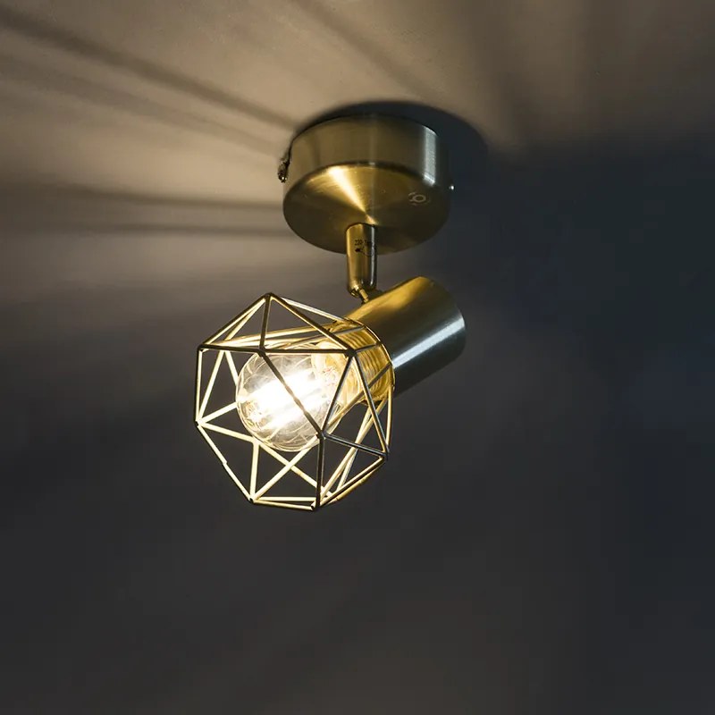 Conjunto de 3 focos Art Deco em latão giratórios e inclináveis - Mosh Moderno