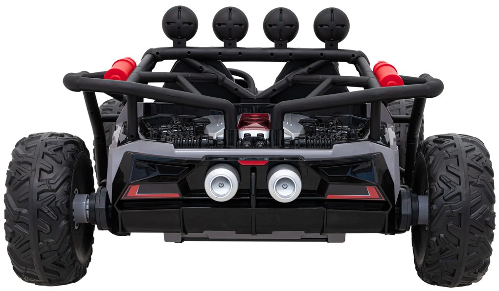 Carro elétrico para Crianças 2 Lugares Buggy Racing 5 24V Rodas Espuma EVA, assento couro ecológico Cinzento