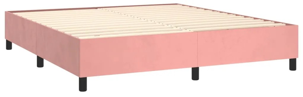 Estrutura de cama 160x200 cm veludo rosa