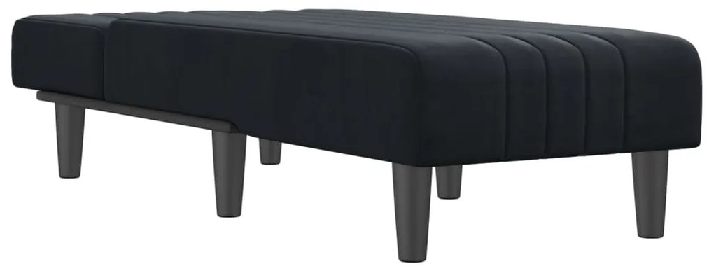Chaise longue veludo preto