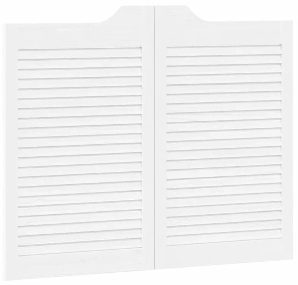 Portas de batente design de persiana 2-Par 80x100 cm branco