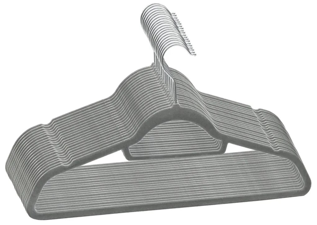 20 pcs conjunto de cabides antiderrapantes veludo cinzento