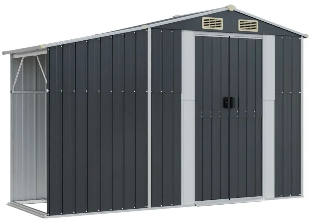 Abrigo de jardim 277x279x179 cm aço galvanizado antracite