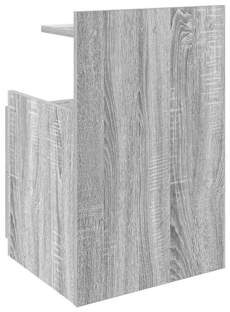 Mesa de cabeceira com 2 gavetas cinza Sonoma 40x36,5x62 cm