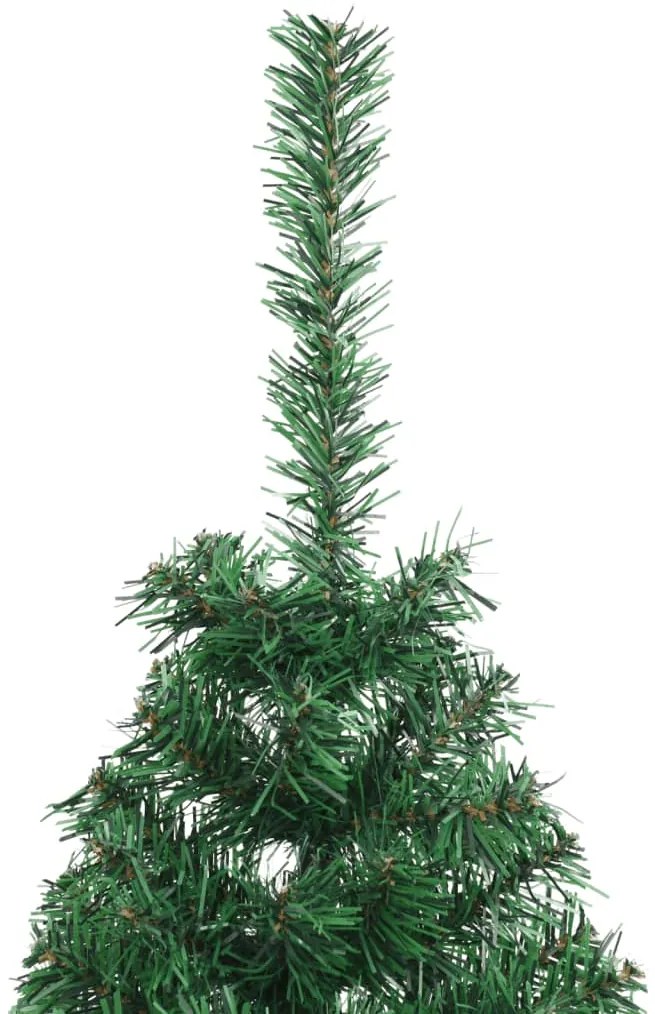 Meia árvore de Natal artificial com suporte 120 cm PVC verde