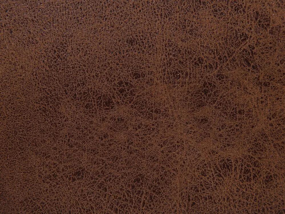 Tamborete em pele sintética castanha escura com arrumação ELEPHANT Beliani