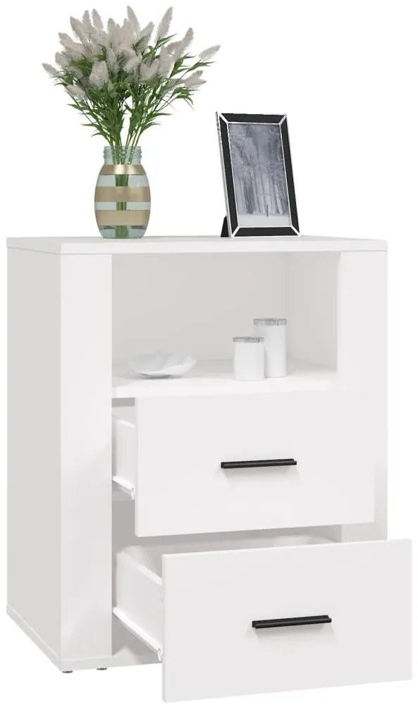 Mesa de cabeceira 50x36x60 cm derivados de madeira branco