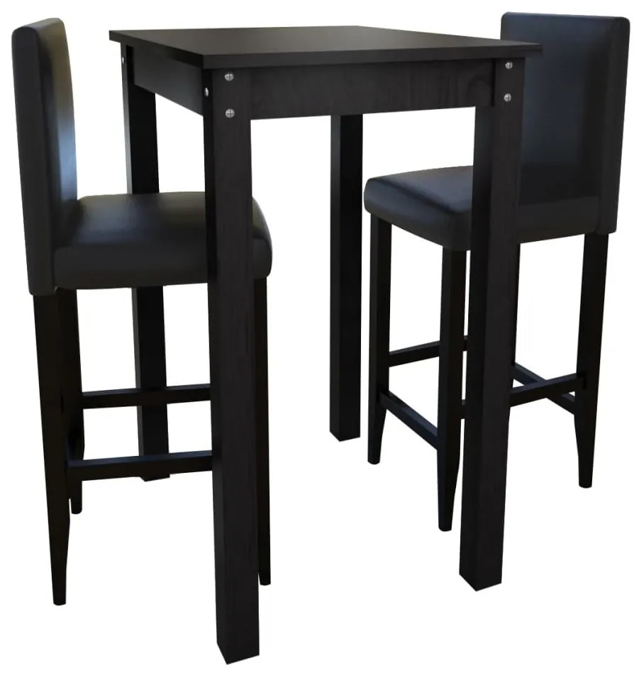 Mesa de bar com 2 cadeiras de bar, preto
