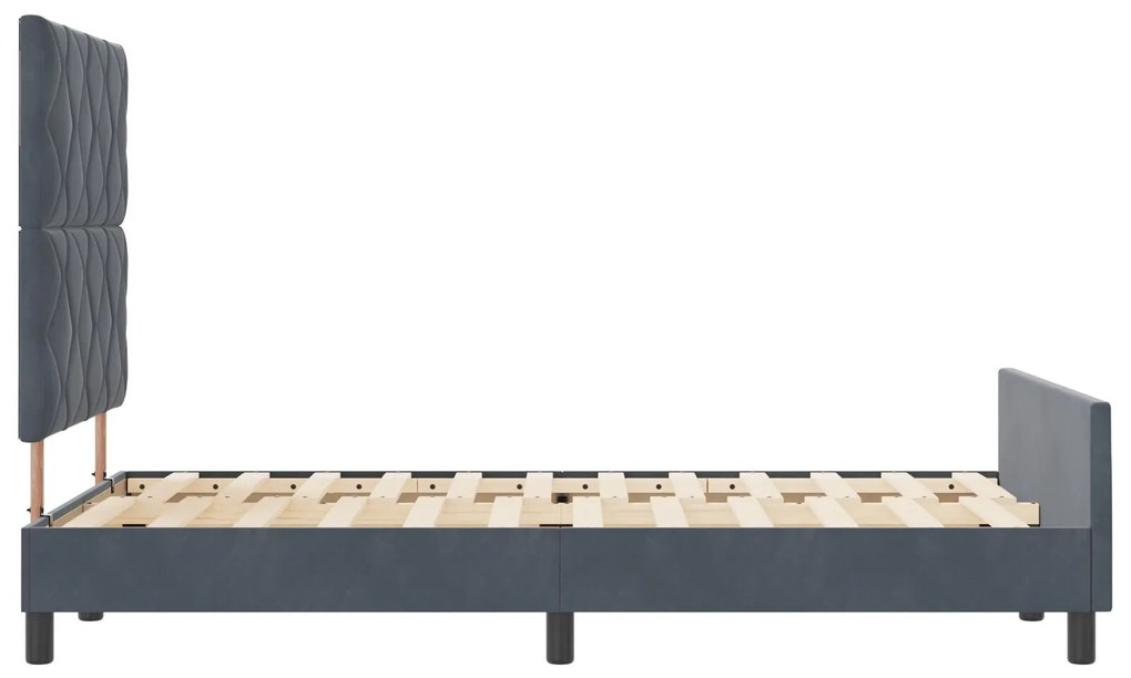 Cama vidaXL Cinza Escuro 120x190 cm Veludo