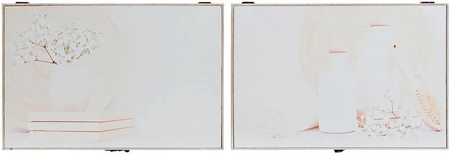 Armário para chaves DKD Home Decor Bege Madeira MDF (2 pcs) (46 x 6 x 32 cm)