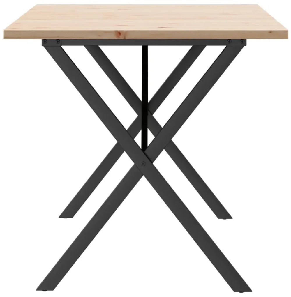 Mesa de jantar estrutura em X 160x80x75,5cm pinho/aço