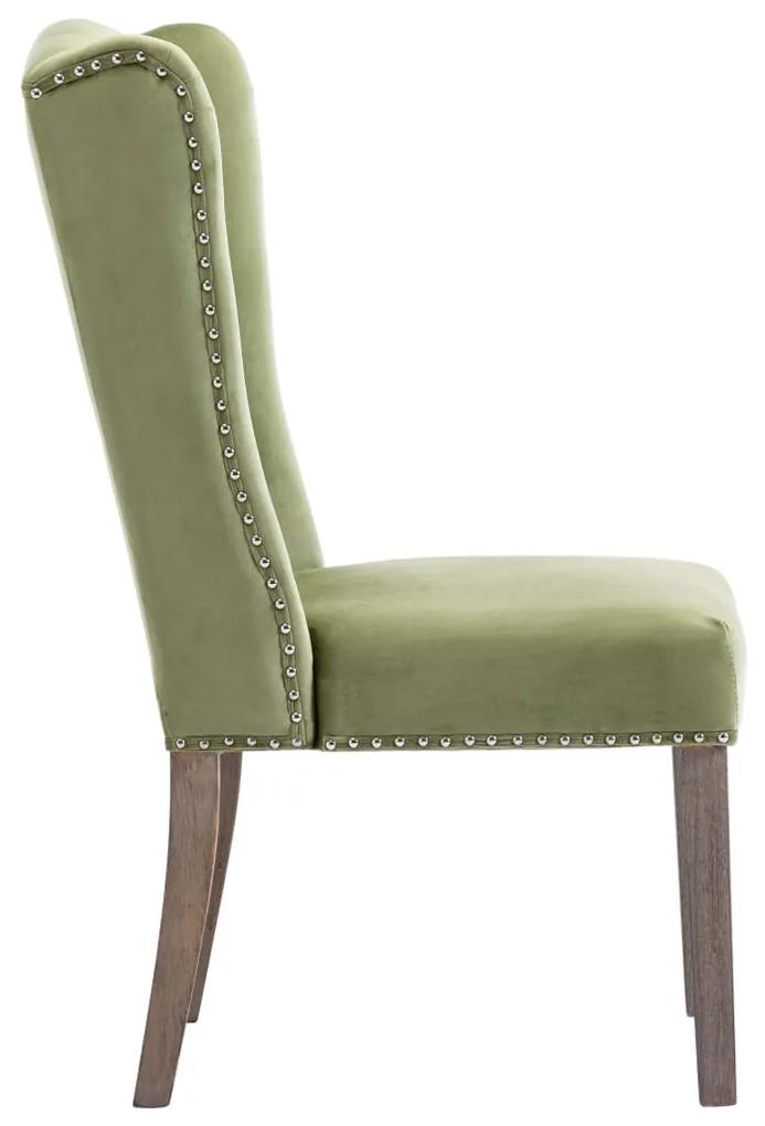 Cadeira de jantar veludo verde-claro