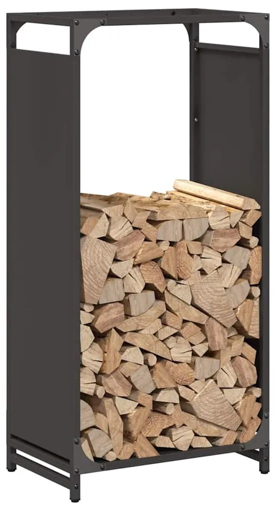 Suporte para lenha 44x28x90 cm aço laminado a frio preto