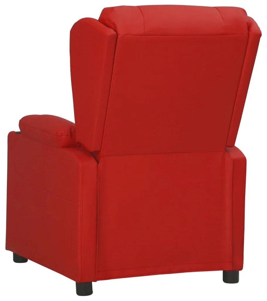 Poltrona elevatória couro artificial vermelho tinto