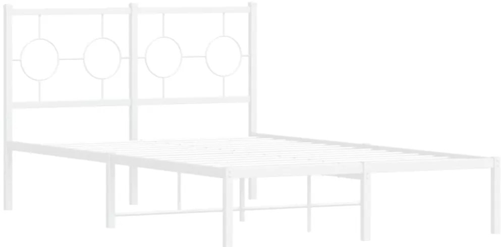 Estrutura de cama com cabeceira 120x200 cm metal branco