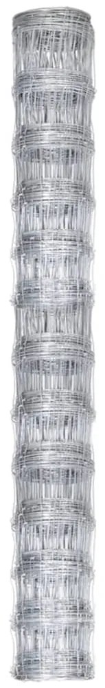 Cerca de jardim 50x1,25 m aço galvanizado prateado
