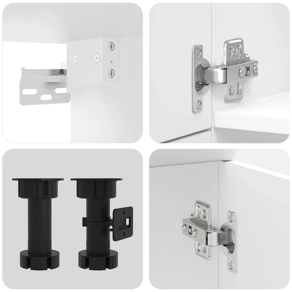 7 peças armário de cozinha conjunto Lucca branco