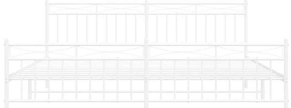 Estrutura de cama com cabeceira e pés 193x203 cm metal branco