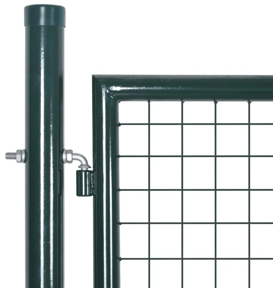 Portão de vedação com porta dupla aço revestido a pó