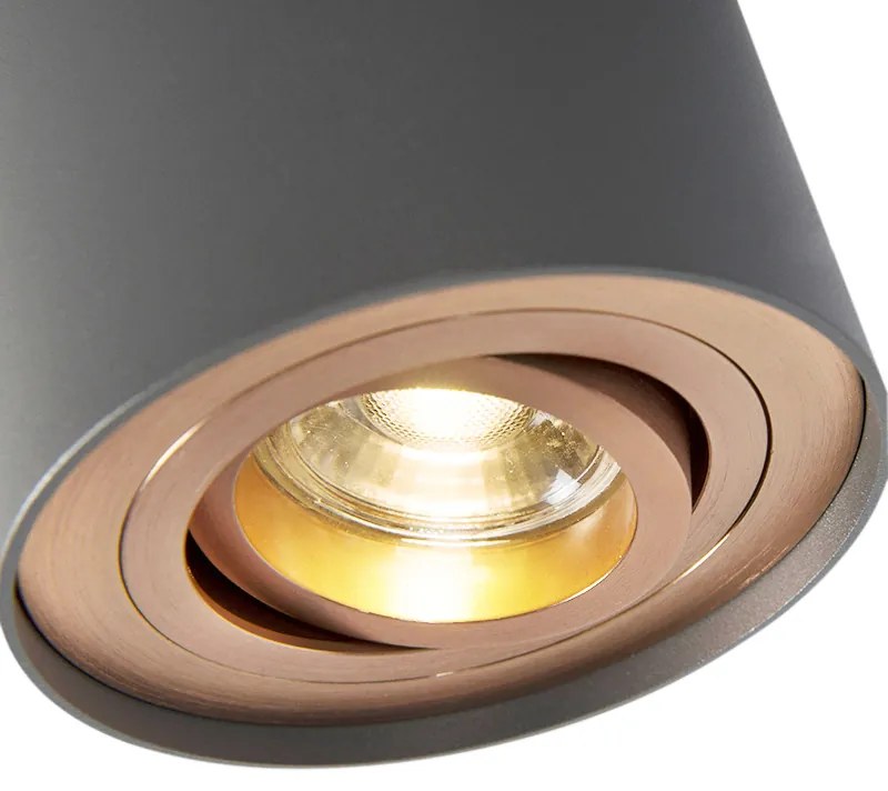 LED Foco inteligente cinzento com cobre incl. lâmpada GU10 WiFi - Rondoo Up Design