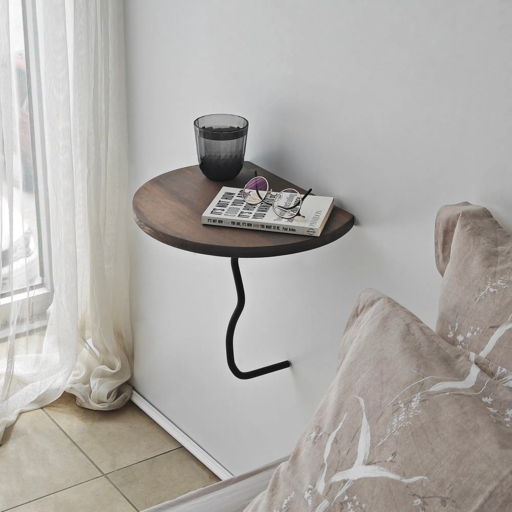 Prateleira de Parede Leo – Preto e Nogueira – 35 cm x 35 cm