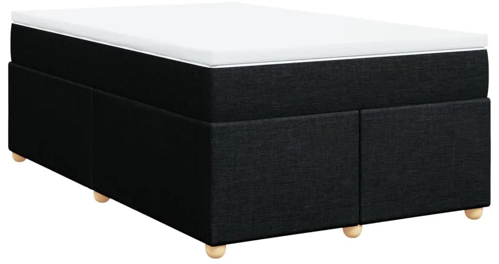 Cama boxspring com colchão 120x190 cm tecido preto