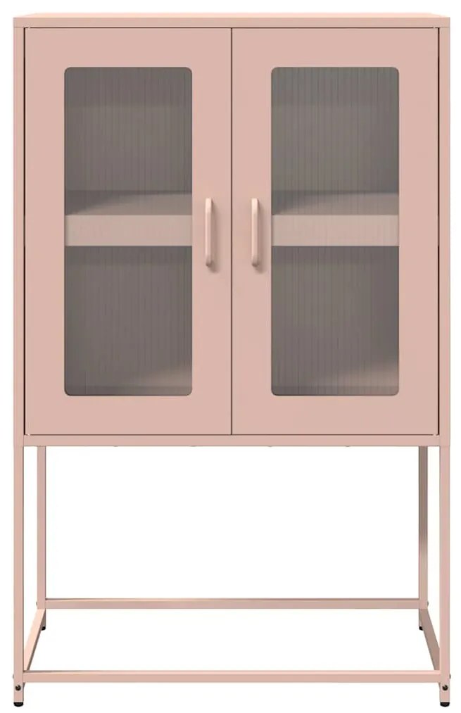 Aparador alto 68x39x107 cm aço rosa