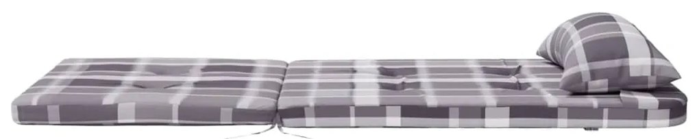 Almofadões cadeira adirondack 2 pcs tecido oxford xadrez cinza