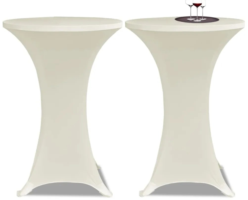 Toalha de Mesa elástica Ø60, Creme / 2 peças
