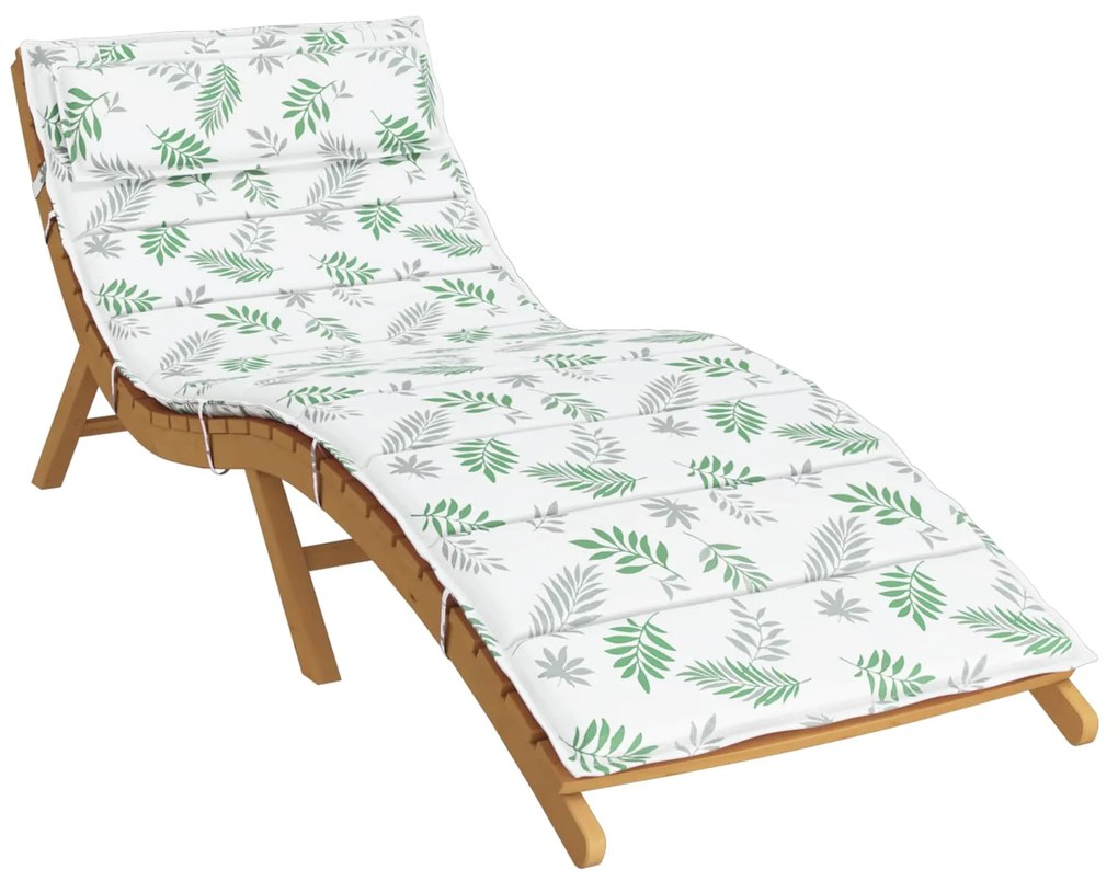 vidaXL Almofada para Espreguiçadeira Solar Branco e verde