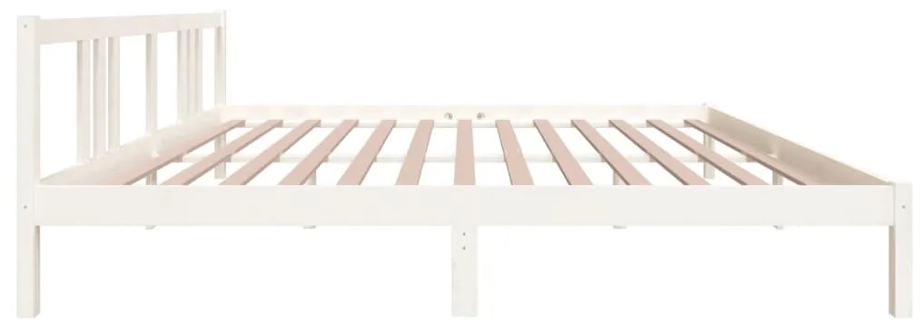 Estrutura de cama 200x200 cm madeira maciça branco