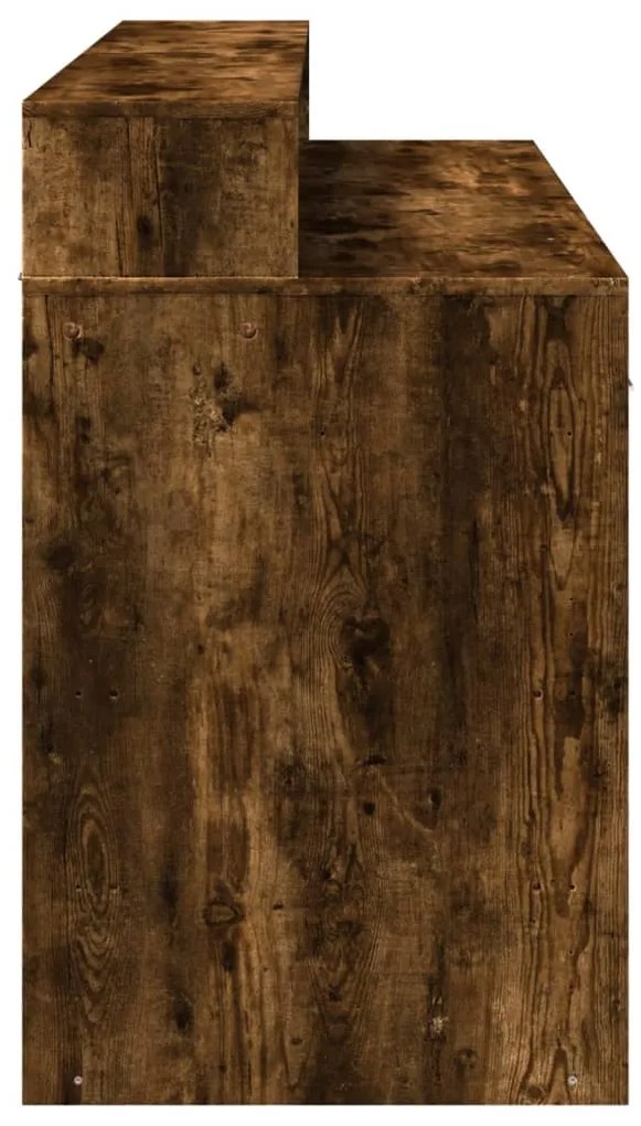 Secretária luzes LED 140x55x91cm deriv. madeira carvalho fumado