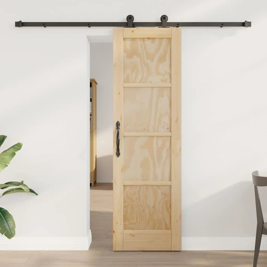 Porta Deslizante com Conjunto de Hardware 'ORKDAL'Madeira Sólida de Pi