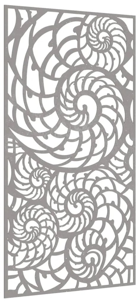 Decoração p/ muro de jardim 105x55 cm aço corten design conchas