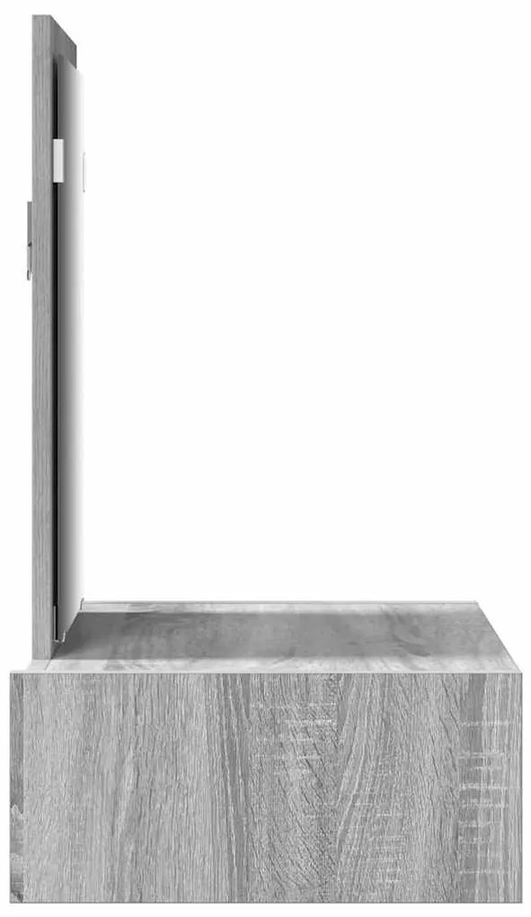 Mesa de Maquiagem Suspensa em Cinza Sonoma, 60x40x70 cm