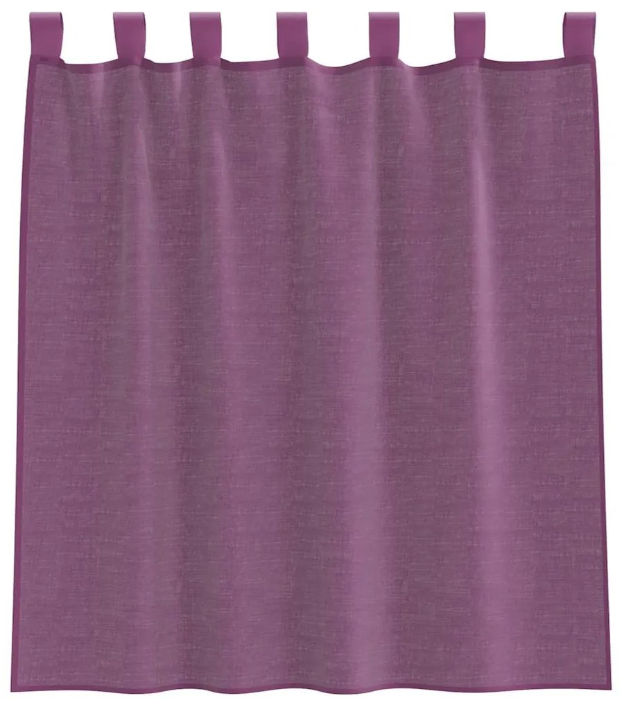 Cortinas de voile com laços 2 pcs roxo 140x140 cm