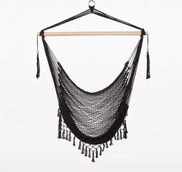 Cadeira Suspensa Em Bambu Thana Preto - Sklum