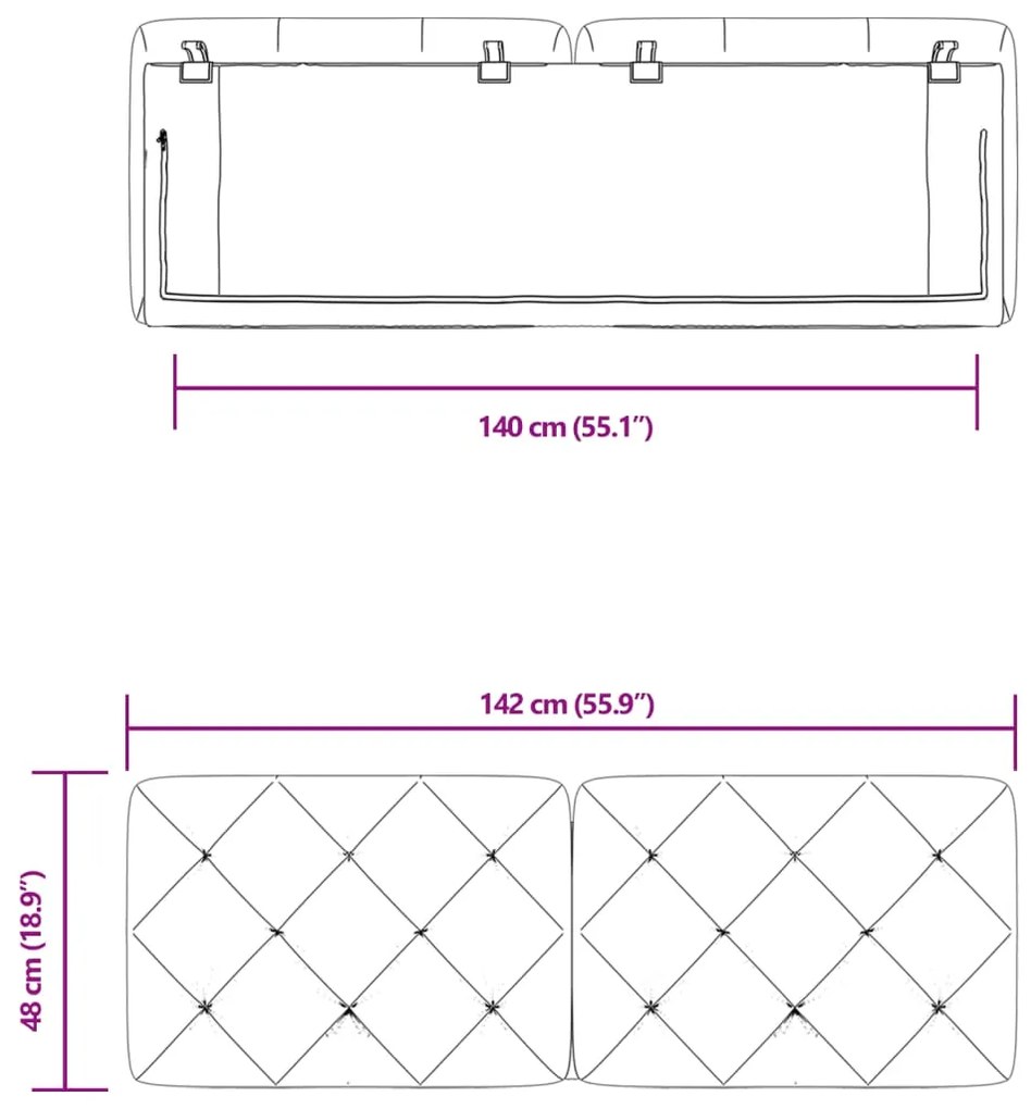 Almofadão de cabeceira 140 cm veludo verde-escuro