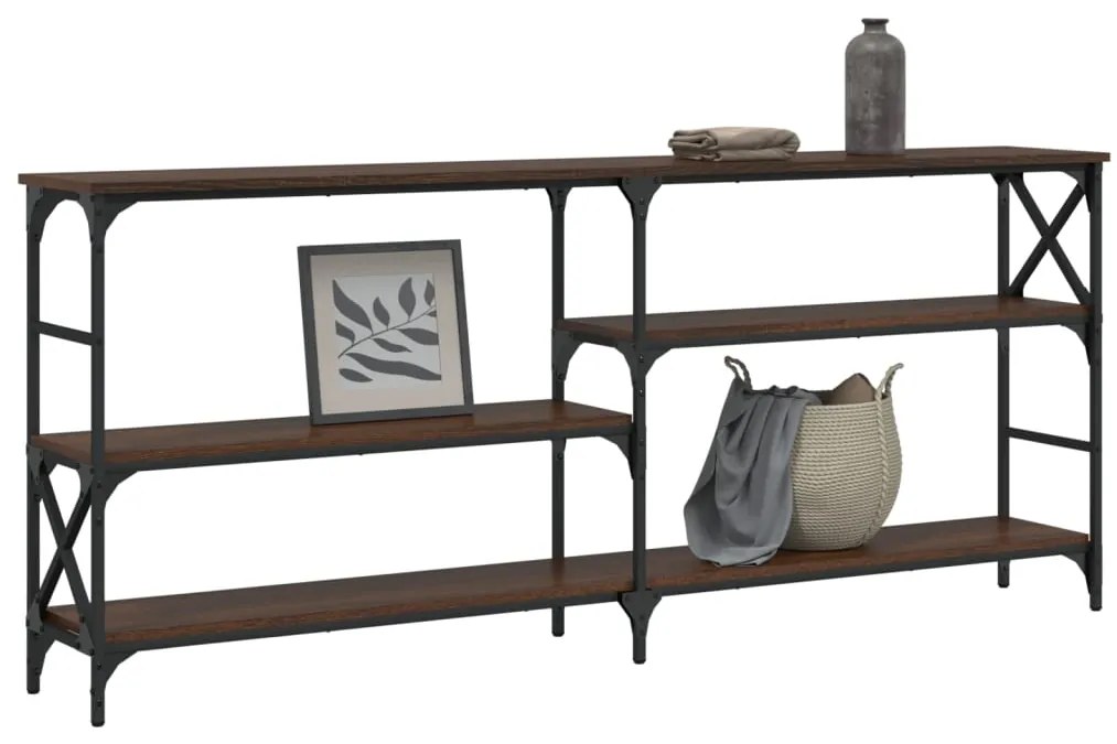 Mesa consola 180x29x76,5 cm derivados madeira carvalho castanho