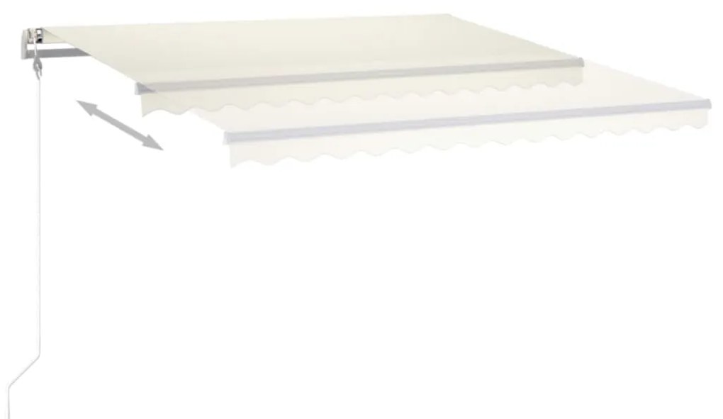 Toldo automático com LED e sensor de vento 450x300 cm cor creme