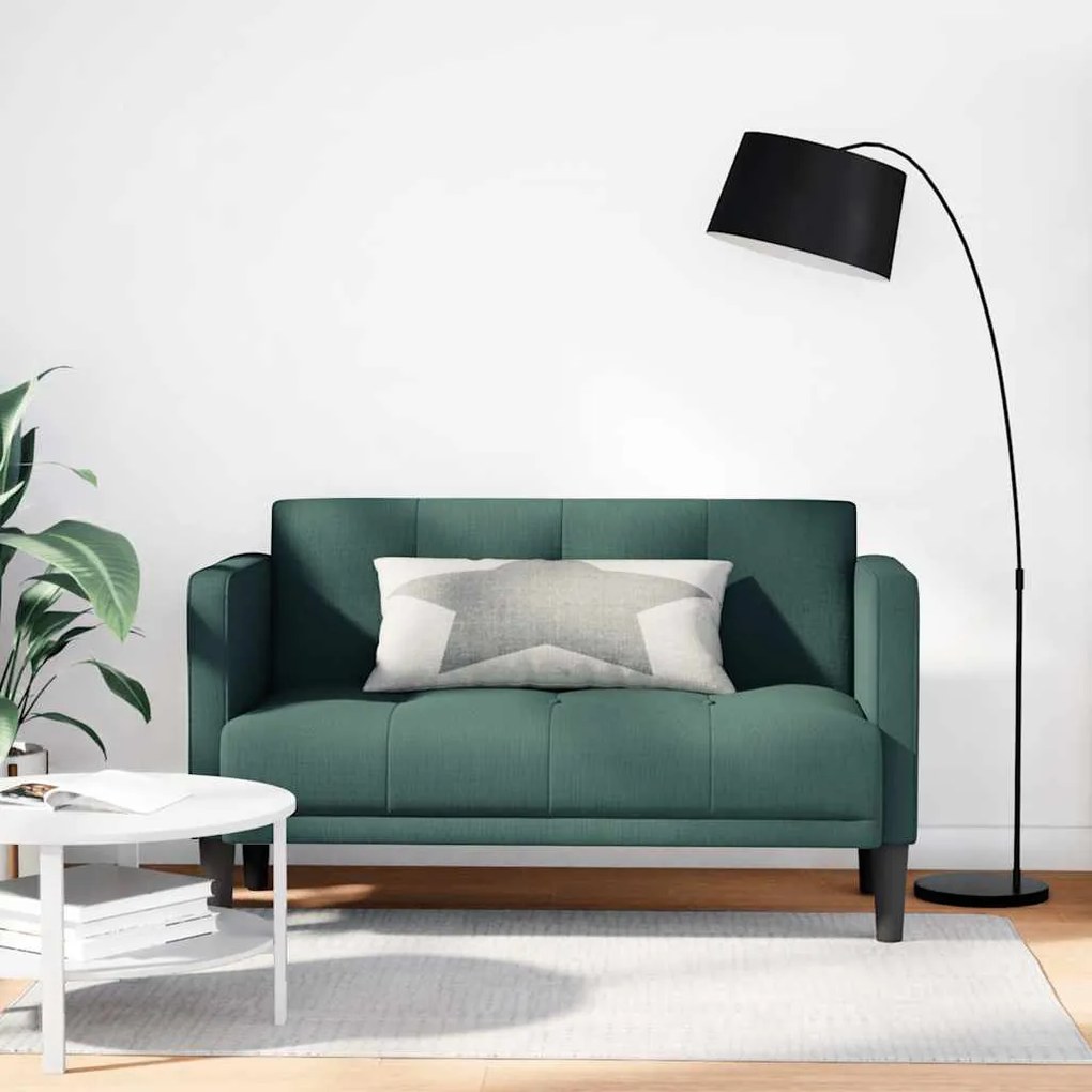 vidaXL Sofá-luvas 111 cm tecido verde-escuro