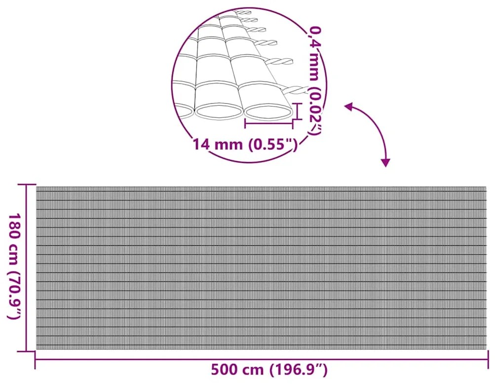 Cerca de jardim dupla face cinzento 1,8x5 m PVC